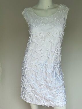 Cynthia Rowley White Textured Mini Shift Dress